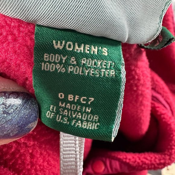 LL Bean Fleece Jacket Sweatshirt Womens XL Pink Zip Pockets Pullover Outdoor - Picture 5 of 12